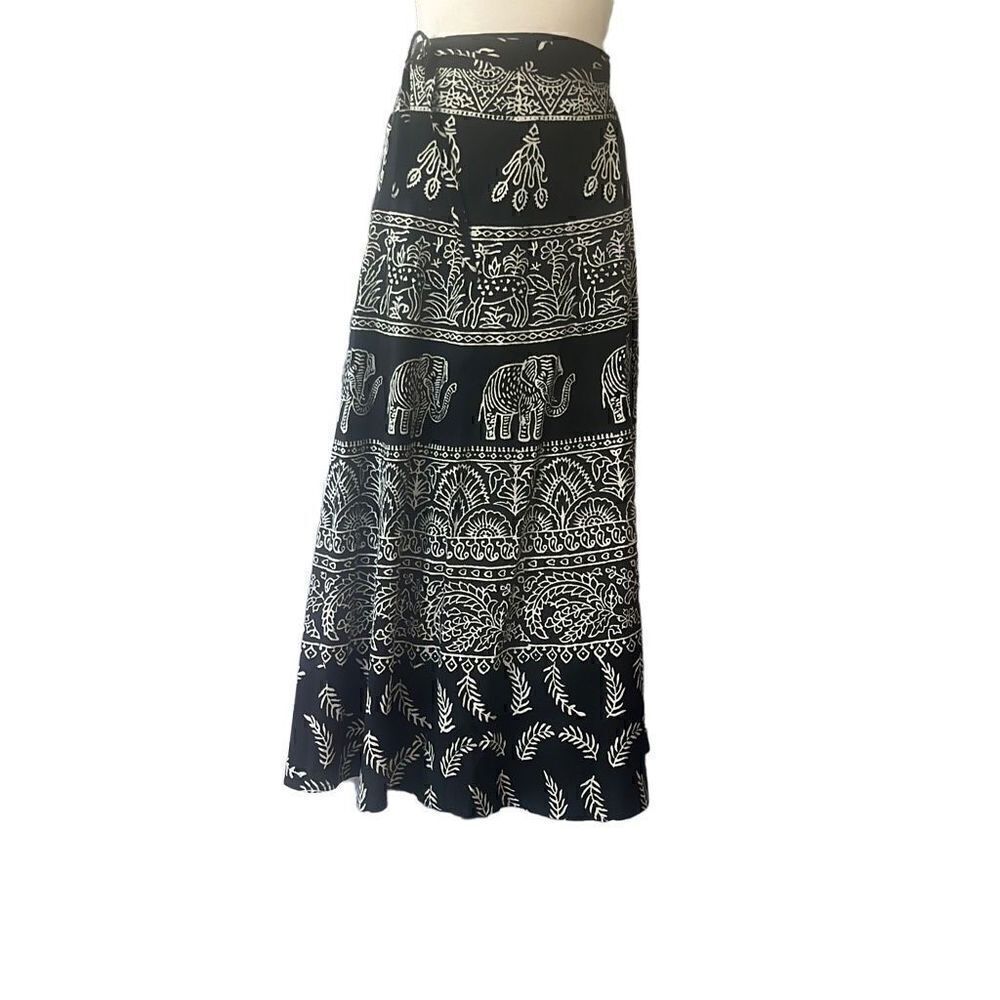 Karma Highway Boho Elephant Print Wrap Skirt Women’s One Size
